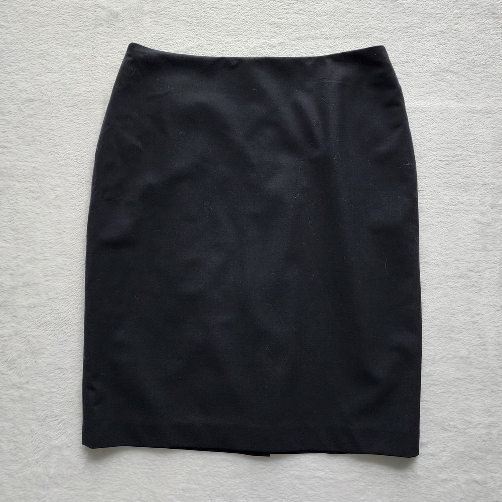 Jones New York Pencil Skirt Womens 6 Black Wool Blend Stretch Career Office 31"W